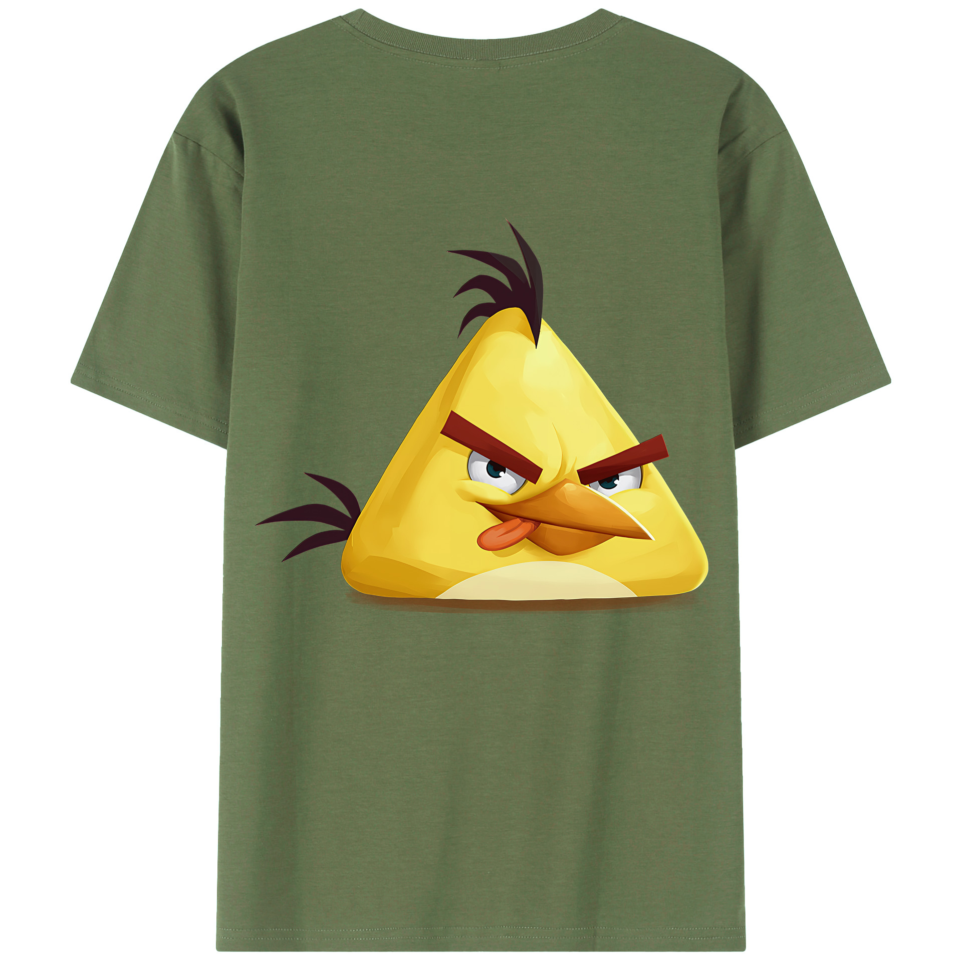 （画像用） Angry Birds アングリーバード 綿100％ メンズ半袖Tシャツ（バックプリント） 通気性